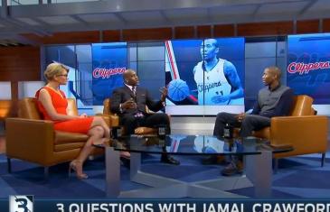 Gary Payton interviews Jamal Crawford of the Los Angeles Clippers