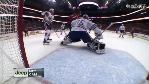 Alex Ovechkin shatters goal camera lens with slap shot