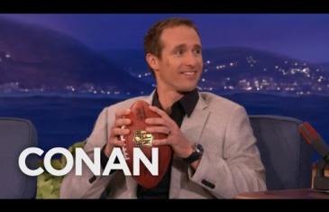 Drew Brees talks deflategate on Conan & compares football weights