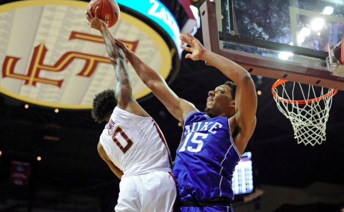 FSU's Phil Cofer throws in a dunk on Duke's Jahlil Okafor