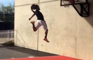 Odell Beckham Jr. throws down a slam dunk and shouts out LeBron James
