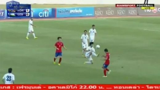 Uzbekistan’s U22’s head kick and punch two South Korea players