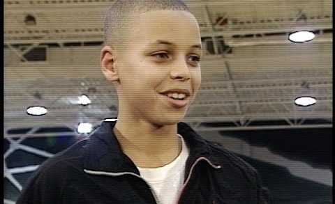 A young Steph Curry interviewed with Dell Curry in Toronto