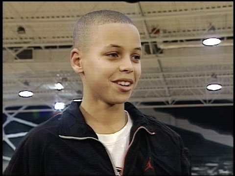 A young Steph Curry interviewed with Dell Curry in Toronto