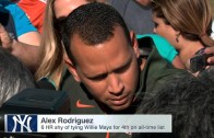 Alex Rodriguez speaks to the media upon his arrival to spring training