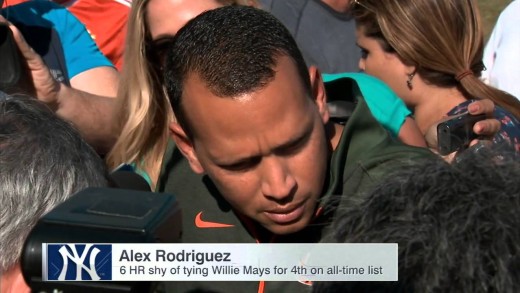 Alex Rodriguez speaks to the media upon his arrival to spring training