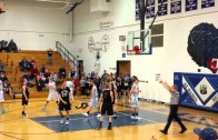 Bad luck: Buzzer beater gets stuck on the rim during Middle School game