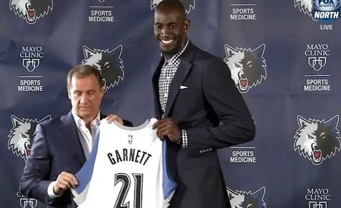 Kevin Garnett introductory press conference with the Minnesota Timberwolves