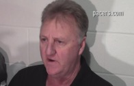 Larry Bird discusses the Indiana Pacers season so far with the media