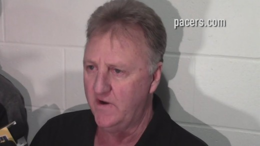 Larry Bird discusses the Indiana Pacers season so far with the media