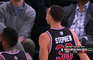 Stephen Curry makes spectacular circus shot in 2015 All-Star Game