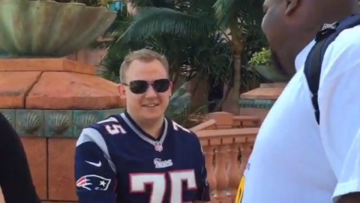 Jokes: Fan wearing Vince Wilfork jersey doesn’t realize he’s next to him