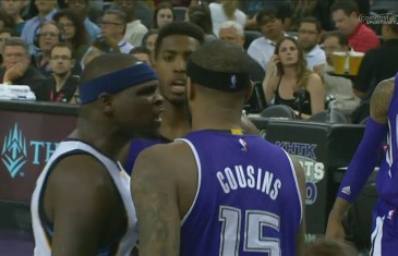 Zach Randolph gets in the face of DeMarcus Cousins & exchange ensues