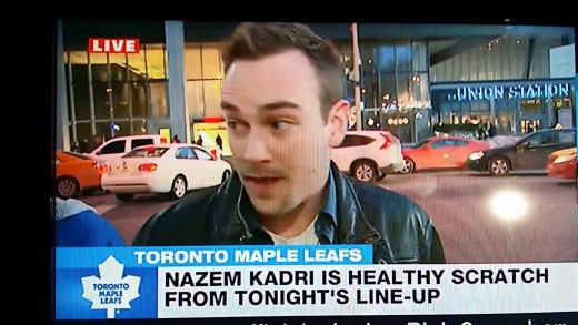 Foul: Leafs fan says “FHRITP” on live TV when asked about Nazem Kadri