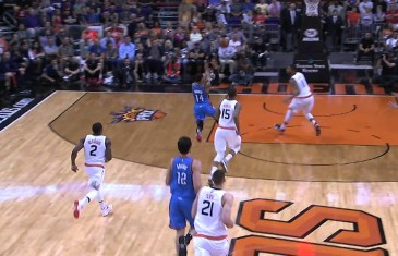 Russell Westbrook out jumps everyone for alley-oop finish
