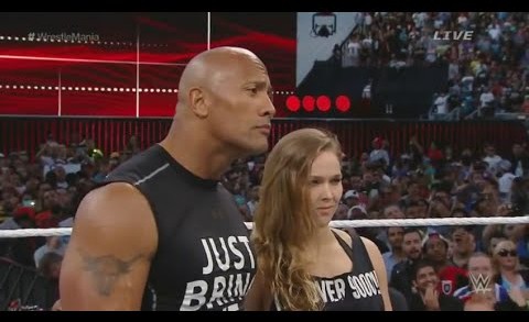 The Rock & Ronda Rousey full segment with Triple H & Stephanie McMahon