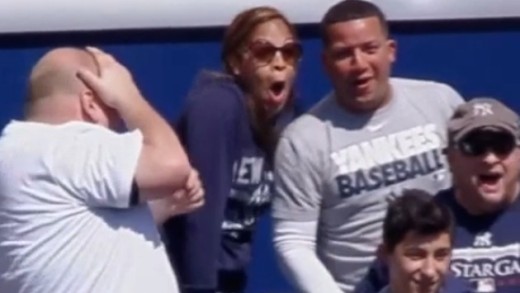 Edwin Encarnacion hits first bomb of the year & Yankees fan botches throw