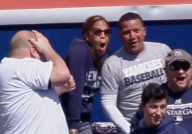 Edwin Encarnacion hits first bomb of the year & Yankees fan botches throw