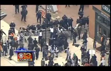 Baltimore protesters clash with police at Camden Yards