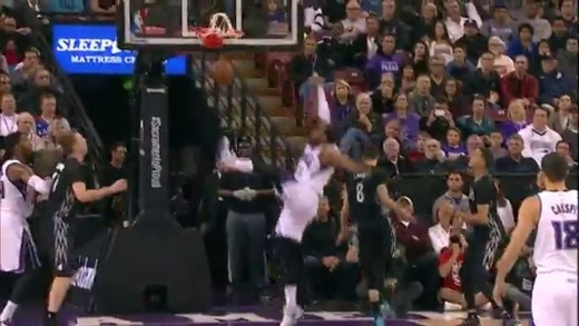 Derrick Williams throws down athletic put back slam