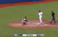 Edwin Encarnacion goes upper tank at the Rogers Center