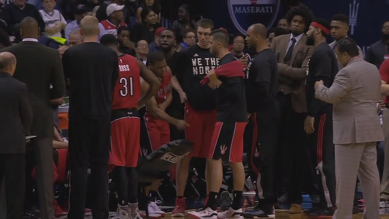 Kyle Lowry punches chair in frustration