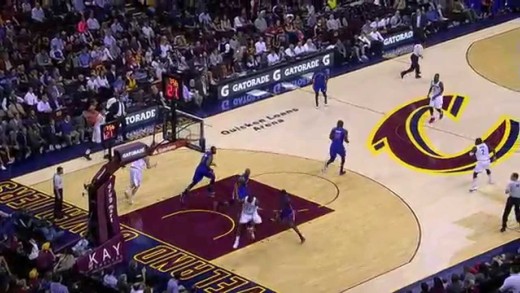 LeBron James drops the behind the back no look dime