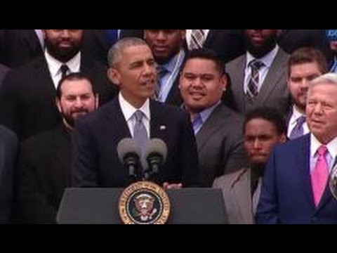 President Obama cracks 'Deflategate' joke during Patriots visit to White House