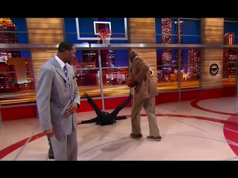 Shaquille O'Neal plows over Isiah Thomas on Inside The NBA