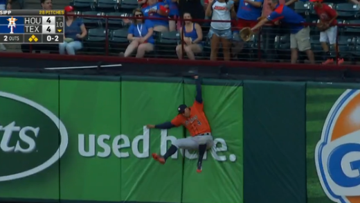 George Springer robs Leonys Martin of a walk off grand slam