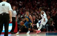 Steph Curry dropping Chris Paul in slow motion