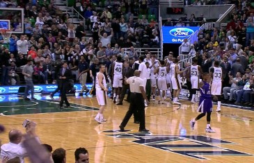 Trey Burke nails the 55 foot buzzer beater for the Jazz