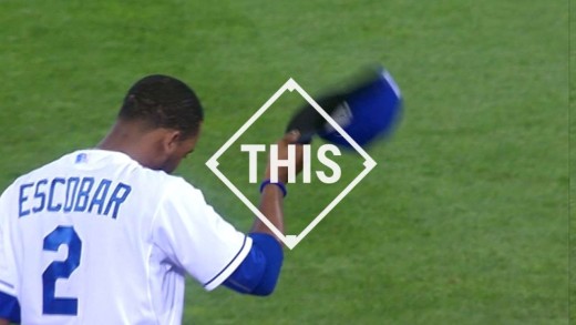 Alcides Escobar makes the no-look flip to 2nd base