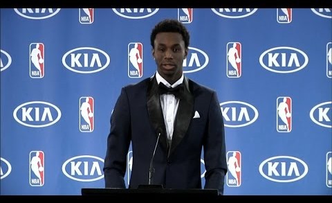 Andrew Wiggins press conference for NBA rookie of the year