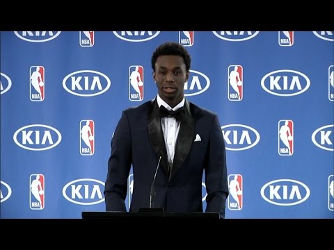 Andrew Wiggins press conference for NBA rookie of the year