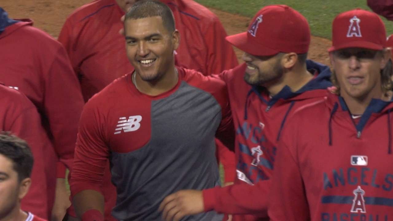 Carlos Perez launches first career homer & it's a walk-off home run