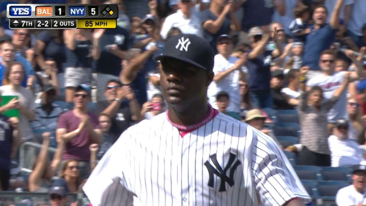 Michael Pineda strikes out 16th batter of the game