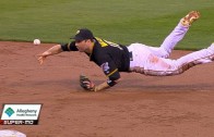 Pittsburgh Pirates infielders turn awesome double play