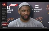 Reporter asks Kyrie Irving if LeBron James is a father figure to him