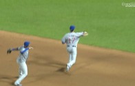 Starlin Castro mimics Bryant as he makes the play