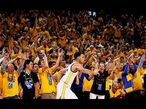 Stephen Curry hits the halftime buzzer beating jumper
