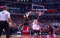 Tristan Thompson sinks falling circus “And-1”