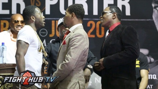 Adrien Broner gets into heated exchange with Shawn Porter’s dad!