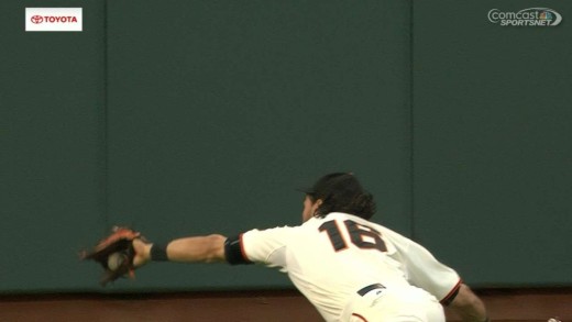 Angel Pagan makes diving grab to rob McCutchen