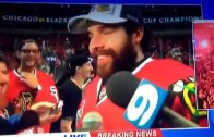 Corey Crawford says “feels pretty fucking good” to win Stanley Cup on Live TV