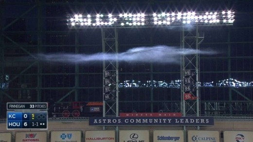 Firework smoke lingers in Astros’ outfield