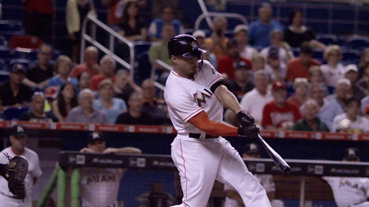 Giancarlo Stanton hammers a towering two-run home run