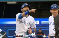 Jose Bautista tells the Orioles dugout “don’t talk to me” after HBP