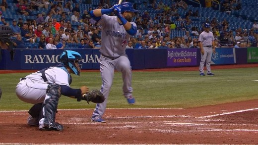 Jose Bautista launches a homer at Tropicana Field