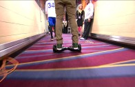JR Smith arrives to Game 4 in a motorized scooter